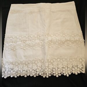 JCrew Elegant White Lace Skirt
